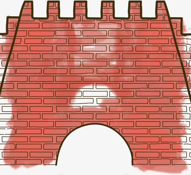 城墙png免抠素材_新图网 https://ixintu.com 卡通墙 卡通建筑 墙 墙砖 建筑 砖头 红色砖头