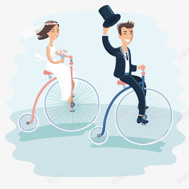 浪漫婚礼插画矢量图ai免抠素材_新图网 https://ixintu.com 婚礼 婚礼季 开心 新婚夫妇 新郎新娘 浪漫婚礼矢量插画 矢量图