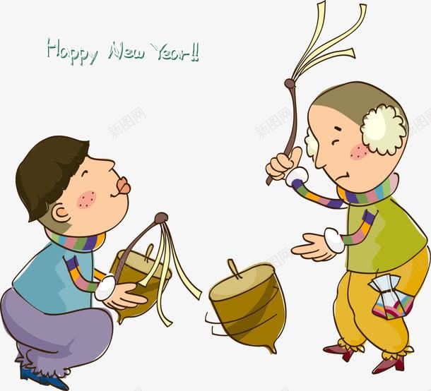 玩陀螺的卡通儿童png免抠素材_新图网 https://ixintu.com 人物 人物插画 卡通人物 卡通儿童 卡通插画 玩陀螺 矢量人物 矢量儿童