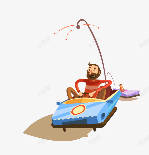 卡通人物开车矢量图eps免抠素材_新图网 https://ixintu.com 卡通人物开车 开车 矢量开车 矢量图