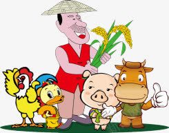 农民老伯png免抠素材_新图网 https://ixintu.com 动漫 家畜 家禽 插画 收获 老伯伯