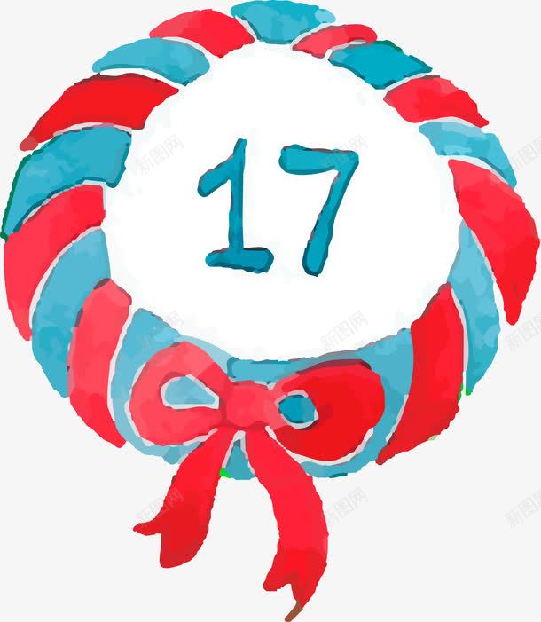 水彩装饰标签17png免抠素材_新图网 https://ixintu.com 创意数字17 卡通手绘数字17 手绘水彩数字17 数字17 水彩 水彩数字17 水彩数字17设计 水彩装饰标签 节日装饰 蝴蝶结