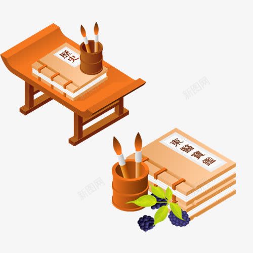 历史书籍png免抠素材_新图网 https://ixintu.com 书籍 历史 文化 笔筒