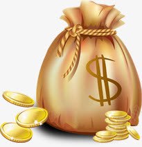 手绘卡通金色钱袋png免抠素材_新图网 https://ixintu.com 卡通 金色 钱袋