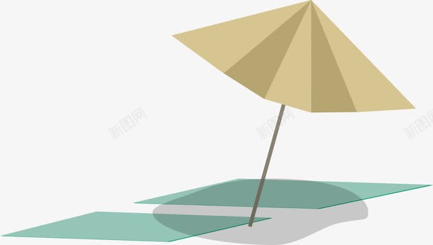 沙滩阳伞png免抠素材_新图网 https://ixintu.com 垫子 沙滩 阳伞