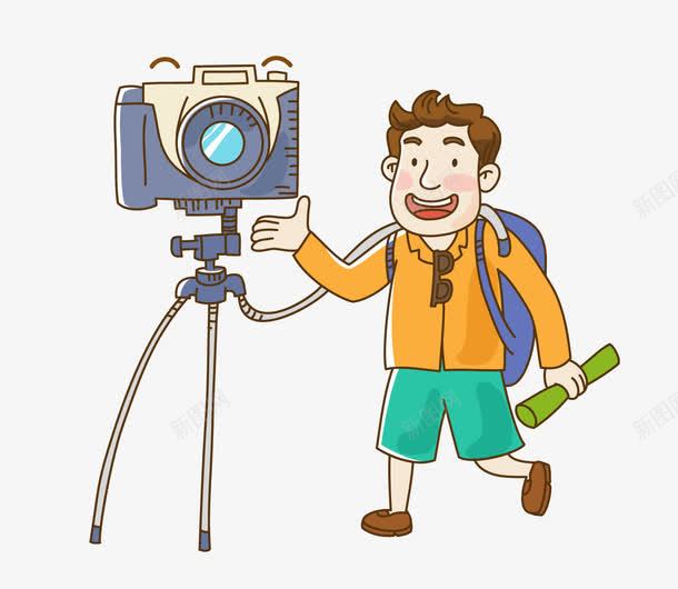 拍照png免抠素材_新图网 https://ixintu.com 人物 动漫 卡通 拍照 拍照小人 男孩