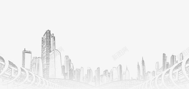 黑色剪影建筑背景图png免抠素材_新图网 https://ixintu.com 剪影 建筑 手绘