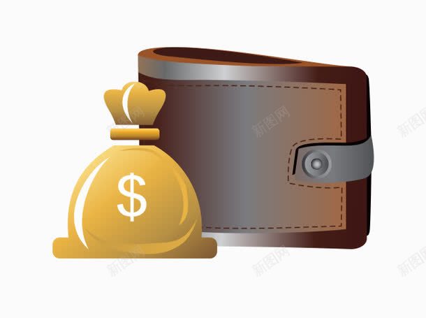 钱包和袋钱png免抠素材_新图网 https://ixintu.com 皮包 钱包 钱袋