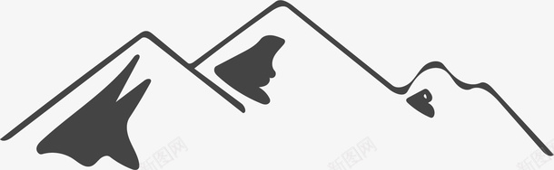 灰暗的山脉png免抠素材_新图网 https://ixintu.com png图形 png装饰 山峰 山脉 手绘 装饰