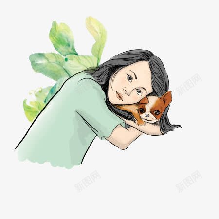 趴着睡觉的人png免抠素材_新图网 https://ixintu.com 休息 抱着狗 温暖 趴着