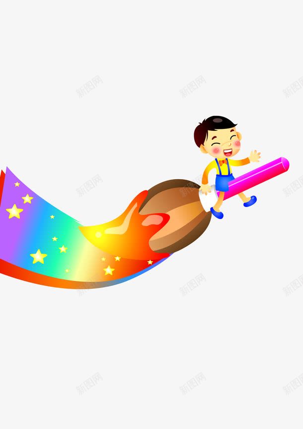 画笔小朋友图画png免抠素材_新图网 https://ixintu.com 图画 小朋友 画笔