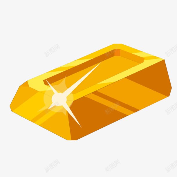 手绘黄色金条装饰png免抠素材_新图网 https://ixintu.com 装饰 金条 黄色