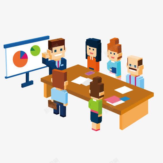 在长桌上开会的员工png免抠素材_新图网 https://ixintu.com 员工 开会 长桌