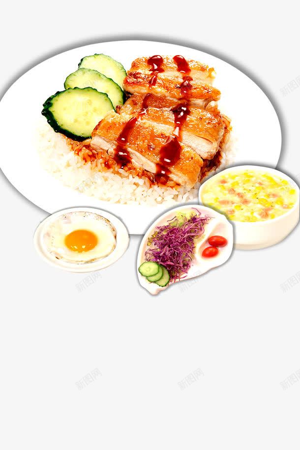 鸭肉套餐饭png免抠素材_新图网 https://ixintu.com 营养食品 蛋汤 鸭肉