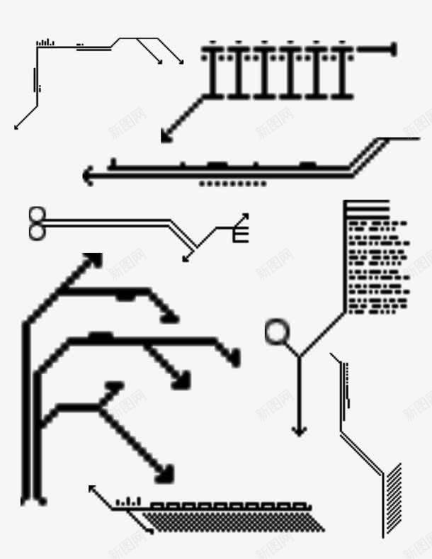 线条png免抠素材_新图网 https://ixintu.com 圆形 电路效果 箭头
