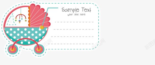婴儿车卡通标签png免抠素材_新图网 https://ixintu.com 促销标签 婴儿车卡通标签 蓝色