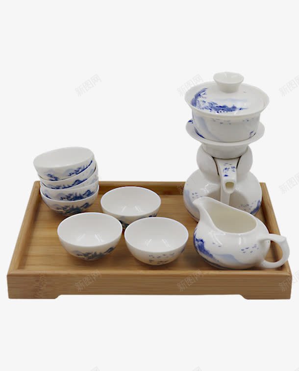 成套茶具png免抠素材_新图网 https://ixintu.com 茶具 茶壶 茶盘 茶碗