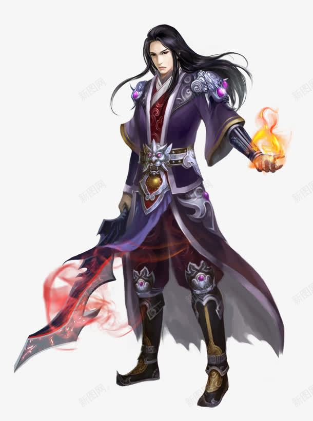紫色卡通帅气男png免抠素材_新图网 https://ixintu.com 卡通 帅气 紫色