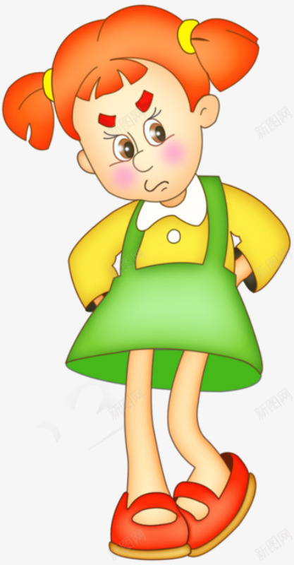 生气的女孩png免抠素材_新图网 https://ixintu.com 卡通 女孩 手绘 生气