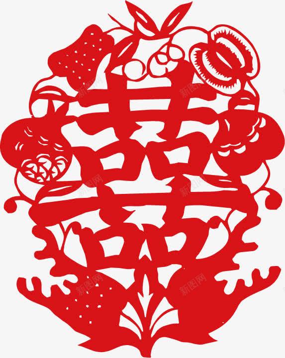 中国传统红色喜字png免抠素材_新图网 https://ixintu.com 剪纸 古典 喜庆 囍字 美好