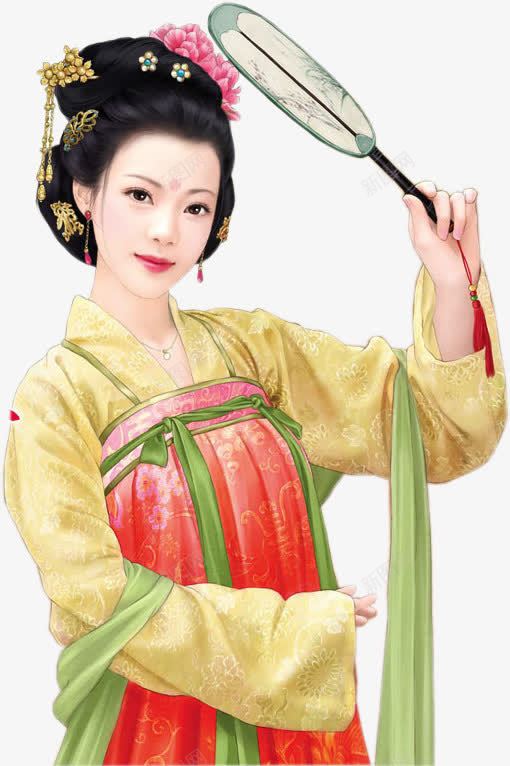 遮阳的宫妃古风手绘png免抠素材_新图网 https://ixintu.com 古风 宫妃 手绘 遮阳