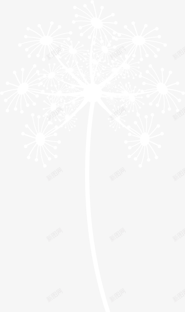 白色扁平风格蒲公英png免抠素材_新图网 https://ixintu.com 卡通矢量蒲公英 卡通风格 植物 白色 白色蒲公英 矢量蒲公英