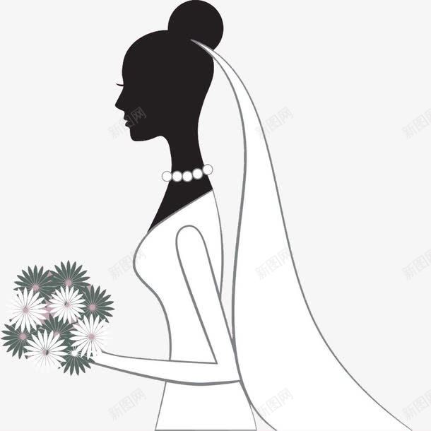 长长的婚纱唯美新娘png免抠素材_新图网 https://ixintu.com 卡通新娘 新娘头纱 新娘简笔画 简笔画