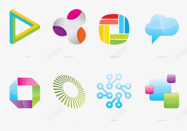 几何形图标元素png_新图网 https://ixintu.com 三角形 不规则图形 几何形