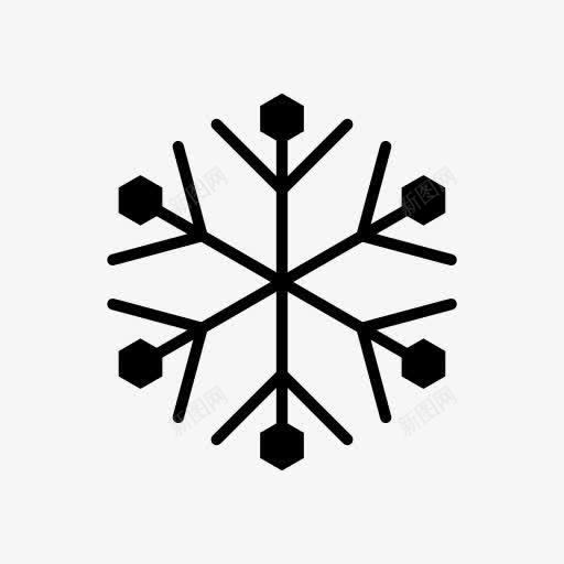 黑色对称雪花装饰图标png_新图网 https://ixintu.com 图标 对称 装饰 雪花 黑色