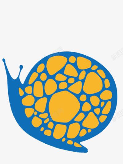 斑点蜗牛png免抠素材_新图网 https://ixintu.com 卡通 简单 蓝色 黄色