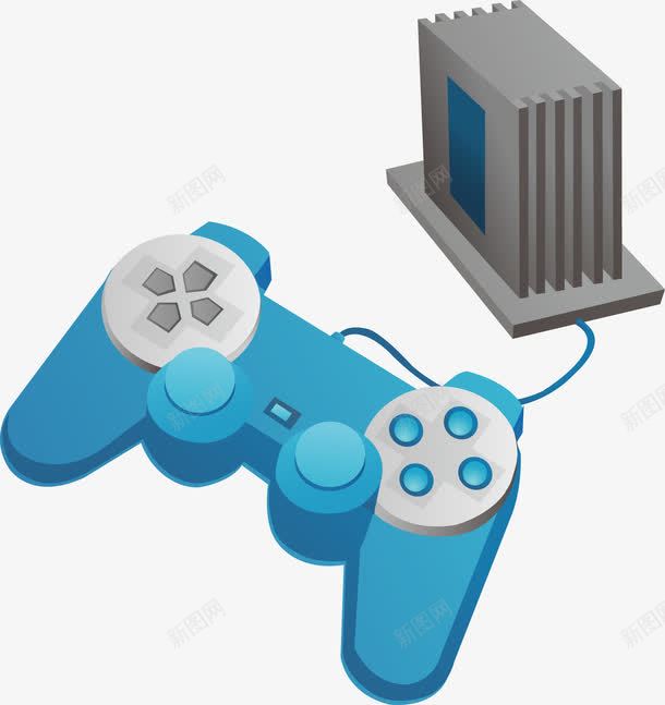 蓝色游戏柄png免抠素材_新图网 https://ixintu.com 卡通 手柄 游戏 游戏手柄 矢量蓝色手柄 蓝色 蓝色矢量