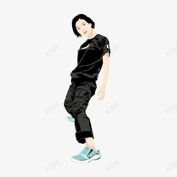 卡通人物png免抠素材_新图网 https://ixintu.com 卡通 嘻哈 女孩 街舞