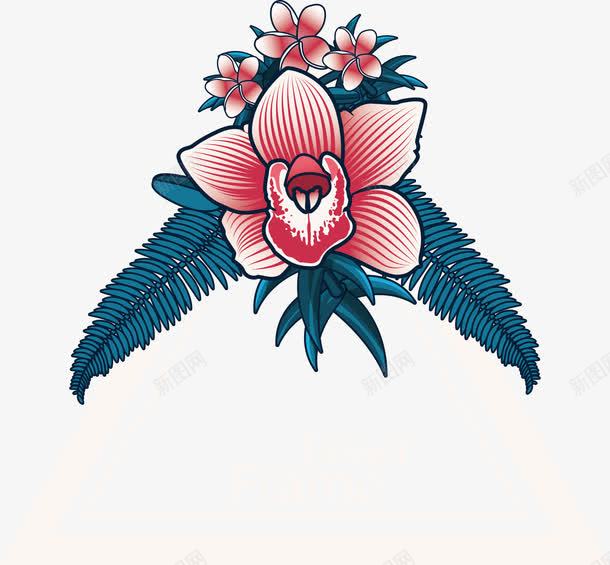 三角形手绘花朵边框png免抠素材_新图网 https://ixintu.com 几何边框 夏日花朵 夏日边框 手绘风 矢量png 红色花朵