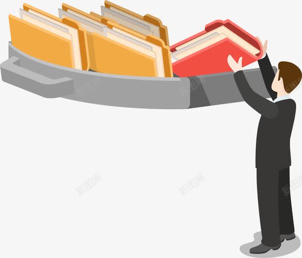 手绘拿东西的男子png免抠素材_新图网 https://ixintu.com 商务 手绘 拿东西的男子