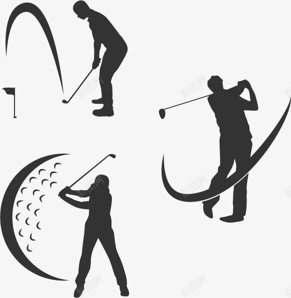 高尔夫剪影png免抠素材_新图网 https://ixintu.com 剪影 运动 高尔夫