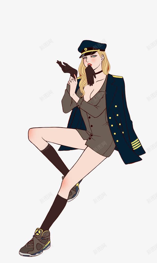 人物图案png免抠素材_新图网 https://ixintu.com 戴军帽的美女 穿军装的美女 金发美女