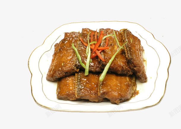 烧带鱼png免抠素材_新图网 https://ixintu.com 京味烧带鱼 传统美食 红烧带鱼块 餐饮美食