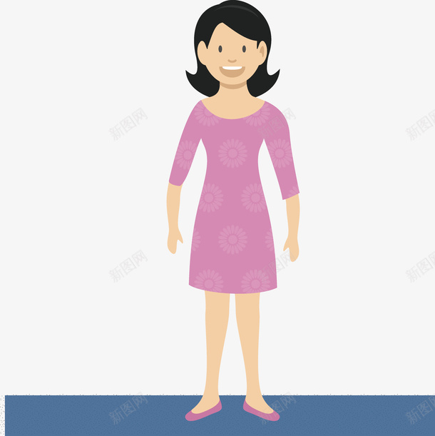 手绘卡通女青年png免抠素材_新图网 https://ixintu.com 卡通 可爱女孩 女人 女青年 手绘 紫色衣服女性 美丽女性