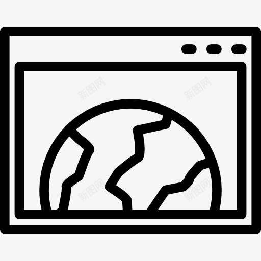 世界浏览器大纲符号一圈图标png_新图网 https://ixintu.com 圆 圆形的轮廓 接口 搜索引擎优化全 浏览器 象征世界