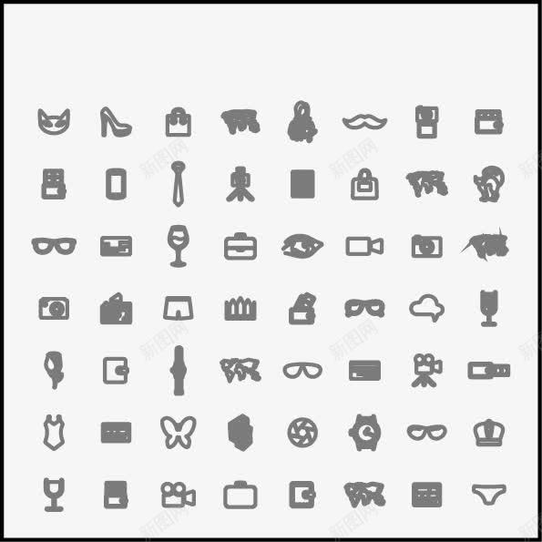 各类小图标png_新图网 https://ixintu.com 动物图标 矢量素材 衣物图标