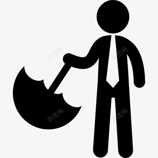 商人站在保护伞的工具图标png_新图网 https://ixintu.com 人 企业 伞 商人 工具 生意人 站着