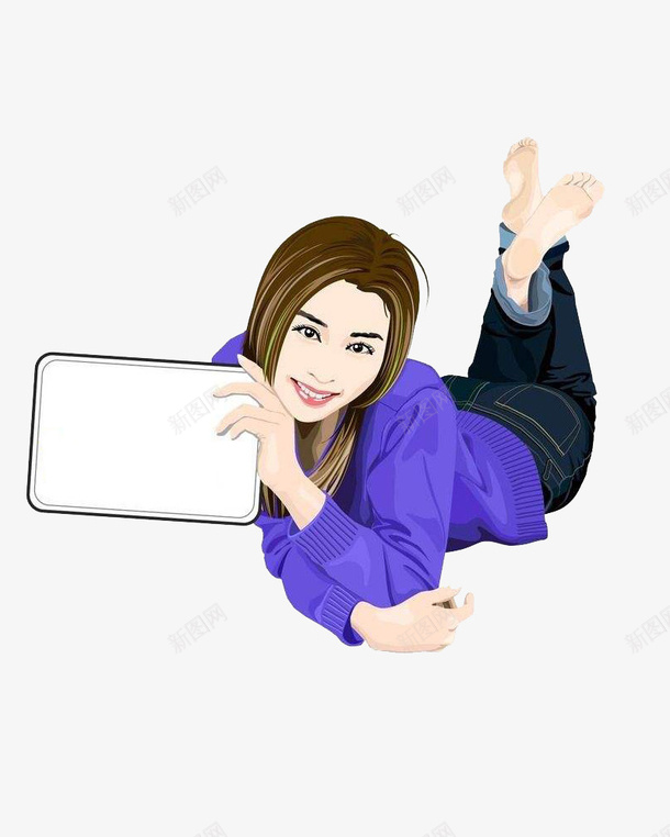 手拿白板的职业女性图案png免抠素材_新图网 https://ixintu.com 女性 手拿白板 效果图案 简约可爱风格 职业 装饰