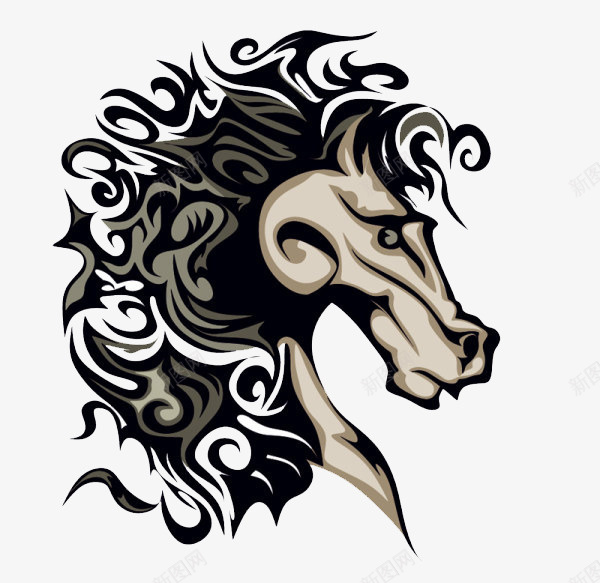 斑马插画图标png_新图网 https://ixintu.com 图标 头像 插画 马