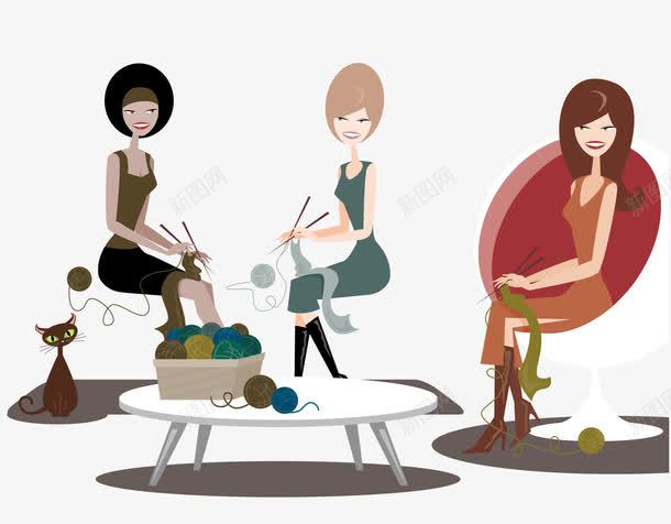 织毛衣的女人png免抠素材_新图网 https://ixintu.com 女人 手工 毛线 织 织毛衣 编织毛衣 衣服 针织