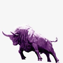 紫色斗牛雕像素材