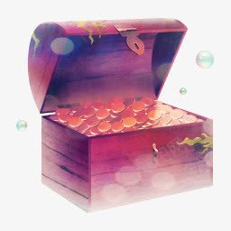 藏宝箱png免抠素材_新图网 https://ixintu.com 手绘藏宝箱 藏宝箱 金币