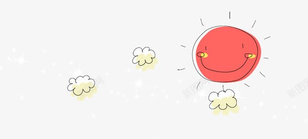 卡通可爱手绘云朵太阳png免抠素材_新图网 https://ixintu.com 云朵 卡通 可爱 太阳 手绘
