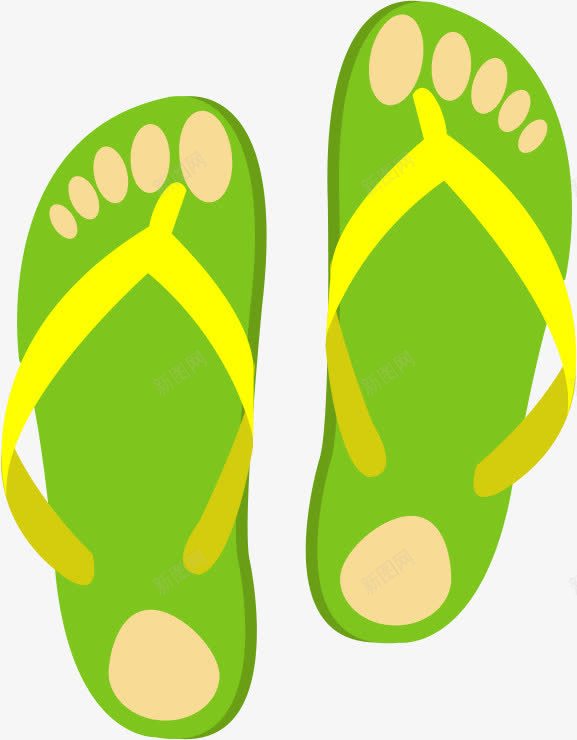 绿色卡通拖鞋png免抠素材_新图网 https://ixintu.com png 人字拖 卡通 拖鞋 绿色