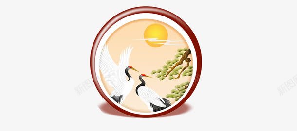 丹顶鹤psd免抠素材_新图网 https://ixintu.com 丹顶鹤 节日 重阳节 重阳花