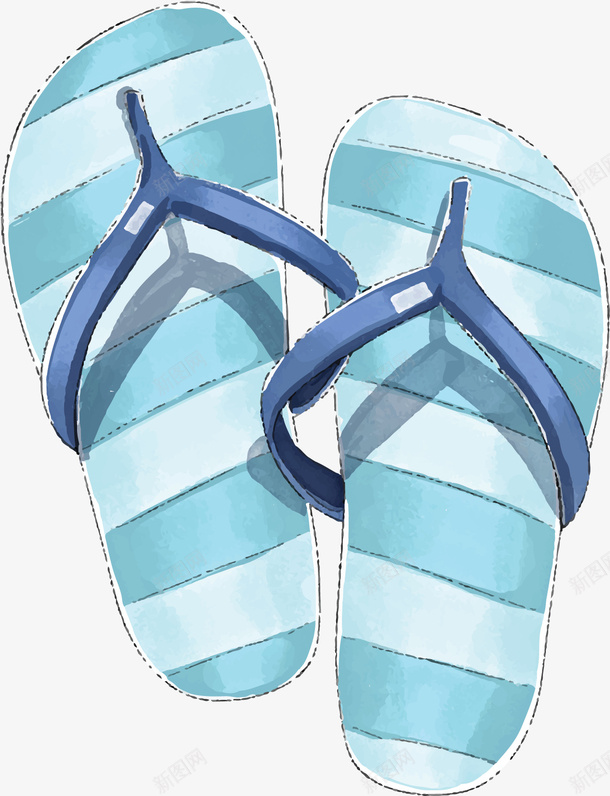 蓝色条纹夏日拖鞋矢量图ai免抠素材_新图网 https://ixintu.com 人字拖 夏日拖鞋 拖鞋 条纹拖鞋 矢量png 蓝色拖鞋 矢量图